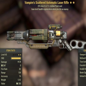 Vampire's 25VATS Laser Rifle 2 Stars Level 45 PC