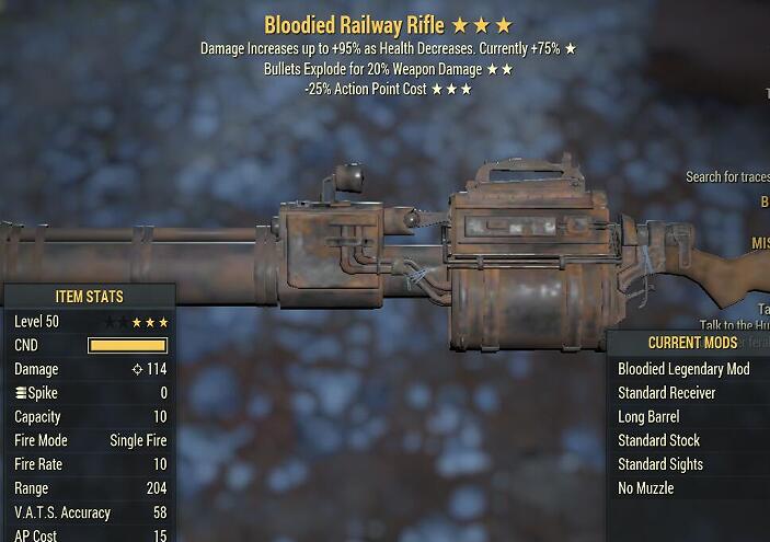 Bloodied Explode 25AP Cost Railway Rifle 3 Stars Level 50 PC 02.jpg