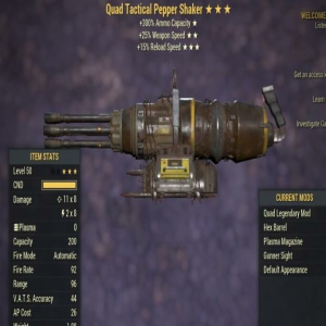 Quad 25WS 15RS Pepper Shaker 3 Stars Level 50 PC