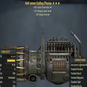 Anti-armor 25WS 90RW Gatling Plasma 3 Stars Level 50 PC