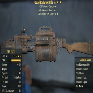 Quad 25WS 25AP Cost Railway Rifle 3 Stars Level 50 PC