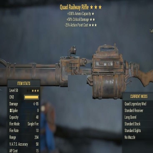 Quad 50CD 25AP Cost Railway Rifle 3 Stars Level 50 PC