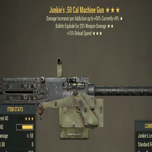 Junkie Explode 15RS 50 Cal Machine Gun 3 Stars Level 45 PC