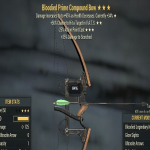 Bloodied 50Chance 25AP Cost Compound Bow 3 Stars Level 50 PC