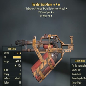 Two Shot 25WS 90RW Flamer 3 Stars Level 50 PC